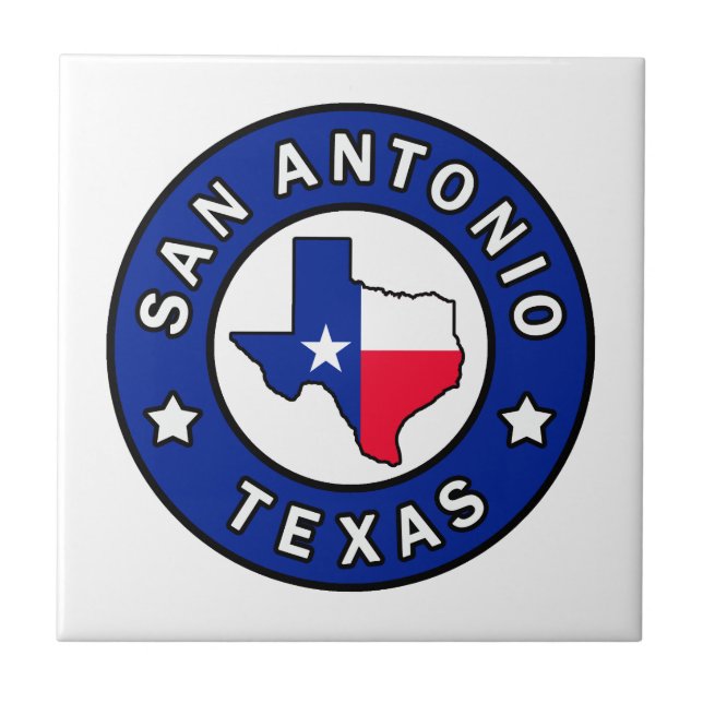 San Antonio Texas Ceramic Tile (Front)