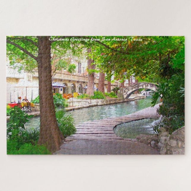 San Antonio Texas. Christmas Greetings Jigsaw Puzzle (Horizontal)