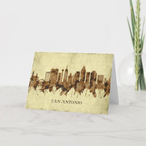 San Antonio Texas Cityscape Holiday Card