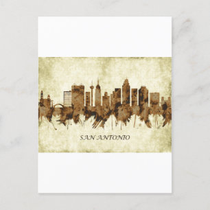 San Antonio Texas Cityscape Invitation Postcard