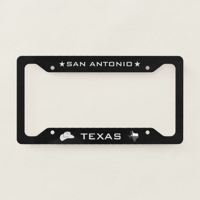 San Antonio Texas Cowboy Hat  License Plate Frame (Front)