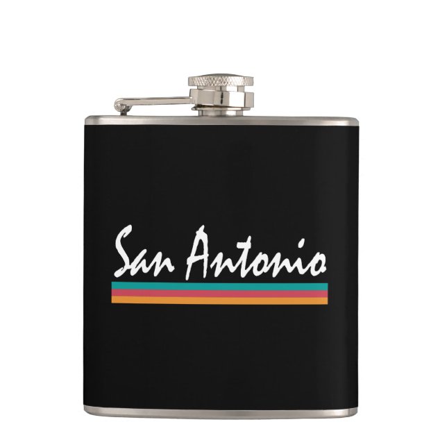 San Antonio Texas Fiesta Colors Flask (Front)