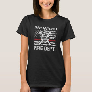 San Antonio Texas Fire Department Thin Red Line Fi T-Shirt