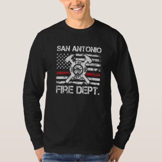 San Antonio Texas Fire Department Thin Red Line Fi T-Shirt