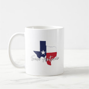 San Antonio, Texas Flag Map Coffee Mug