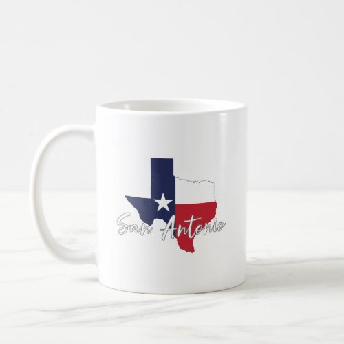 San Antonio Texas Flag Map Coffee Mug