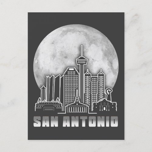 San Antonio Texas Full Moon Postcard