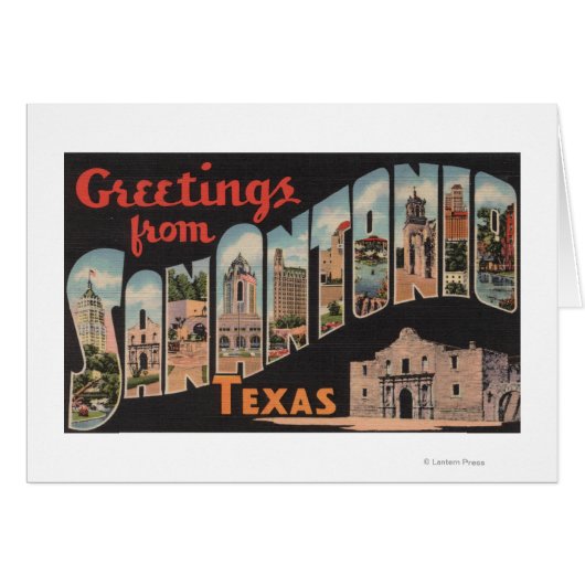 San Antonio, Texas - Large Letter Scenes Cards (Front Horizontal)