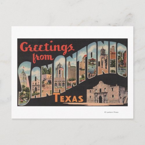 San Antonio Texas _ Large Letter Scenes Postcard