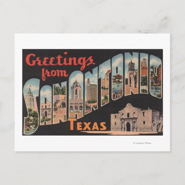 San Antonio, Texas - Large Letter Scenes Postcard (Front)