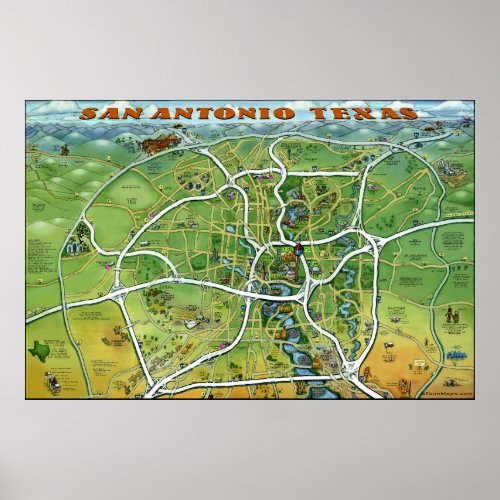 San Antonio Texas Large Poster