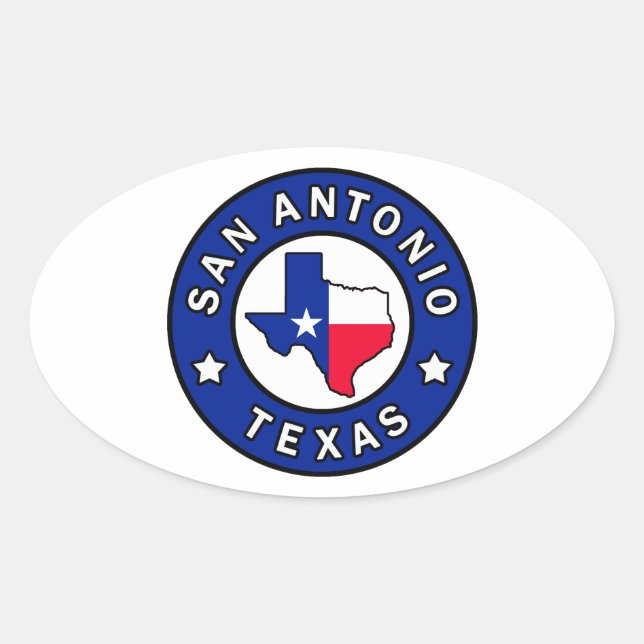 San Antonio Texas Oval Sticker (Front)