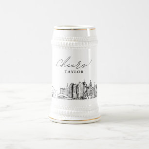 San Antonio Texas Personalized Skyline Beer Stein