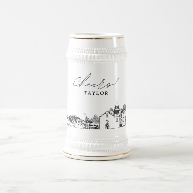 San Antonio Texas Personalized Skyline Beer Stein (Center)