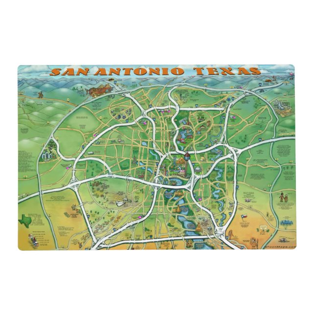 San Antonio Texas Placemat (Front)