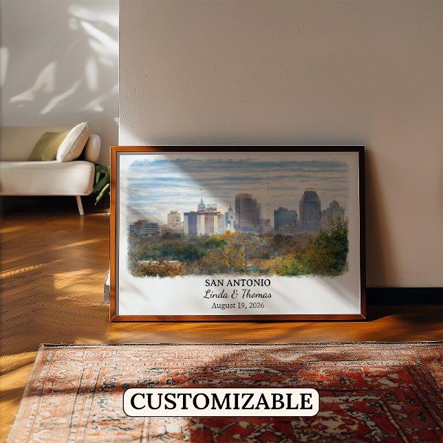 San Antonio Texas Poster, Watercolor, Custom Poster (Creator Uploaded)