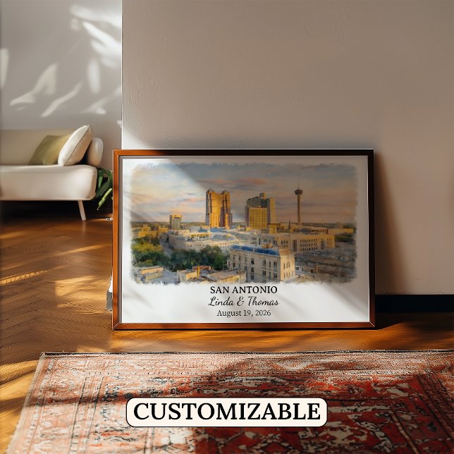 San Antonio Texas Poster, Watercolor, Custom Poster (Creator Uploaded)
