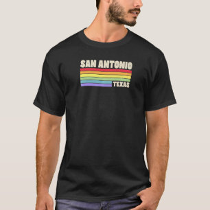 San Antonio Texas Pride Rainbow Flag Gay Pride Mer T-Shirt