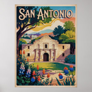 San Antonio Texas Retro – Vintage Design Poster