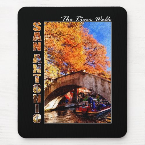 San Antonio Texas  River Walk Bridge Mouse Pad