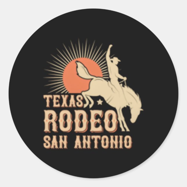 San Antonio Texas Rodeo Western Cow Classic Round Sticker (Front)