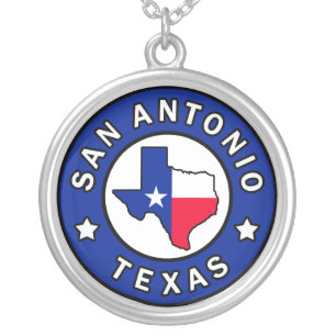 San Antonio Texas Silver Plated Necklace