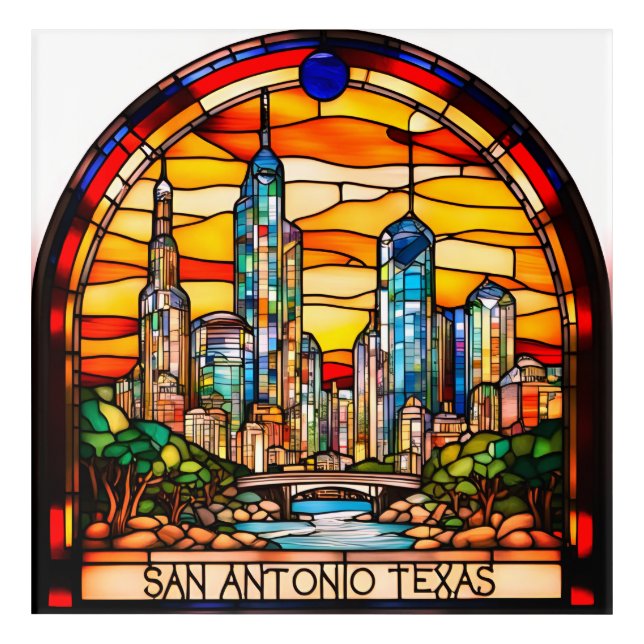 San Antonio Texas skyline Acrylic Print (Front)