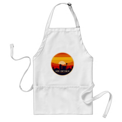 San Antonio Texas Skyline Cityscape Souvenir Adult Apron