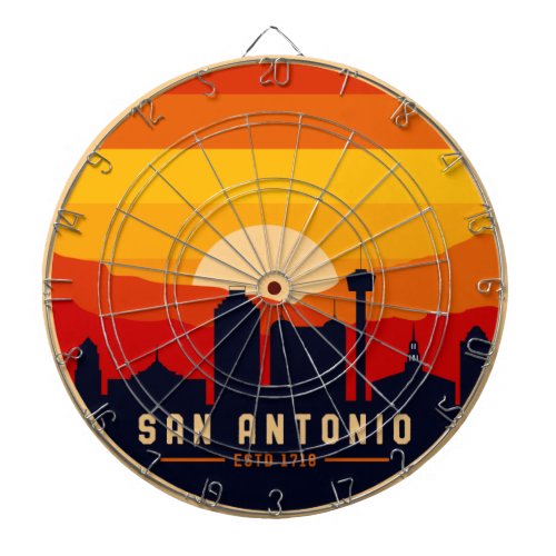 San Antonio Texas Skyline Cityscape Souvenir Dart Board