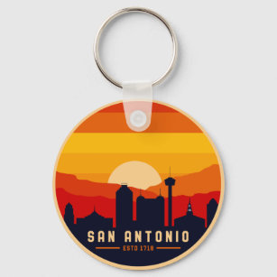San Antonio Texas Skyline Cityscape Souvenir Keychain