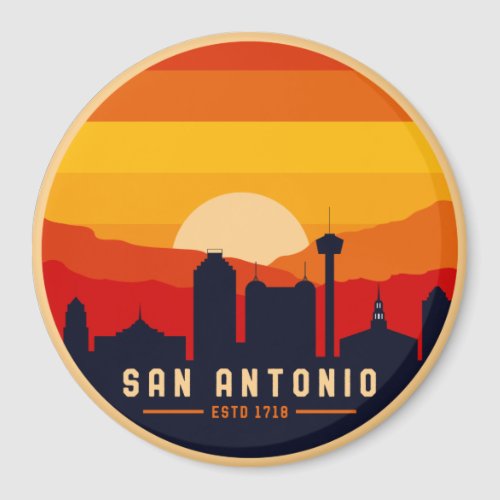 San Antonio Texas Skyline Cityscape Souvenir Magnet