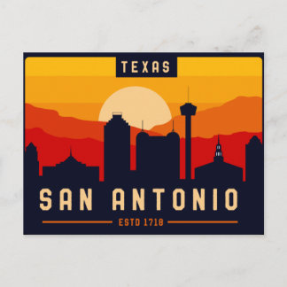 San Antonio Texas Skyline Cityscape Souvenir Postcard