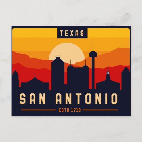 San Antonio Texas Skyline Cityscape Souvenir Postcard