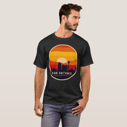 San Antonio Texas Skyline Cityscape Souvenir T_Shirt