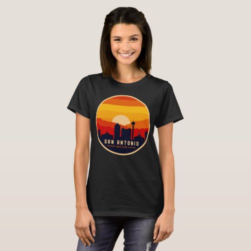 San Antonio Texas Skyline Cityscape Souvenir T_Shirt