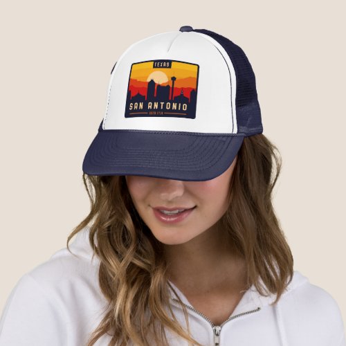 San Antonio Texas Skyline Cityscape Souvenir Trucker Hat