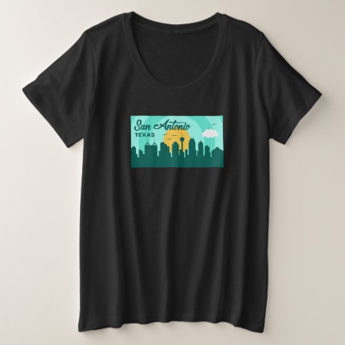 San Antonio Texas Skyline Design for proud San Plus Size T_Shirt