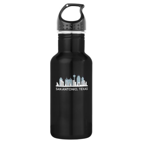 San Antonio Texas Skyline Design for proud San Stainless Steel Water Bottle
