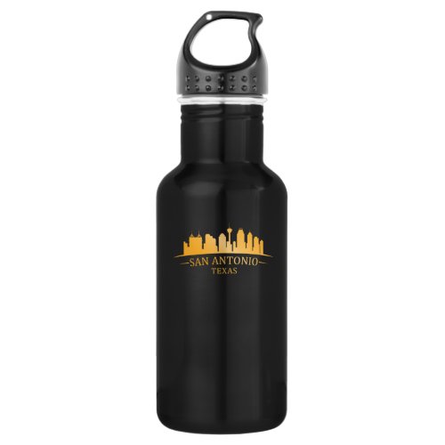 San Antonio Texas Skyline Design for proud San Stainless Steel Water Bottle