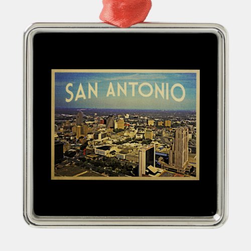 San Antonio Texas Skyline Metal Ornament