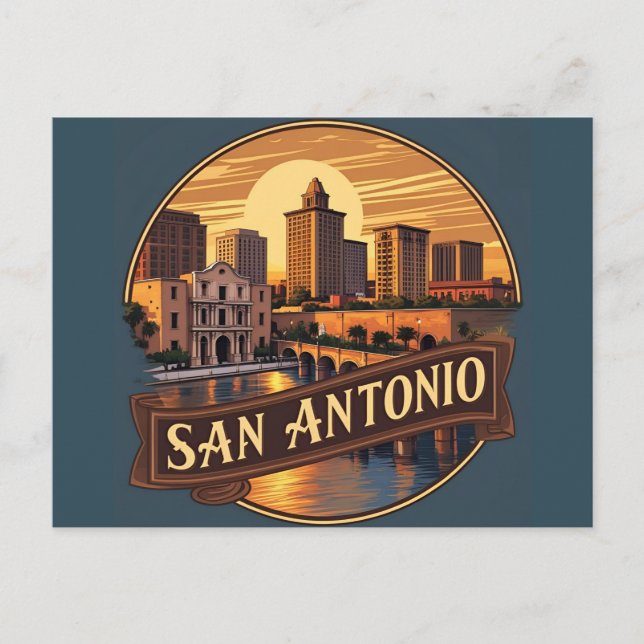 San Antonio Texas skyline Postcard (Front)