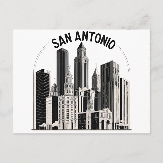 San Antonio Texas skyline Postcard (Front)