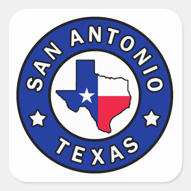 San Antonio Texas Square Sticker (Front)