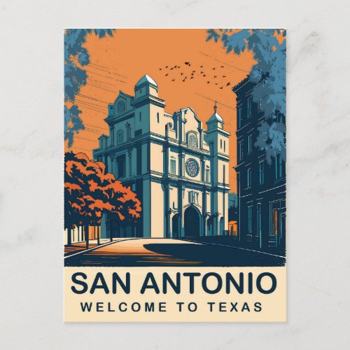 San Antonio Texas Travel Postcard