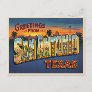 San Antonio Texas Travel Postcard