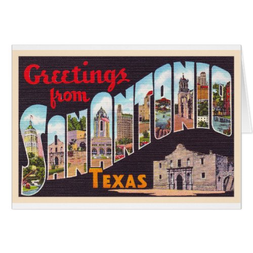 San Antonio Texas TX Vintage Large Letter Postcard