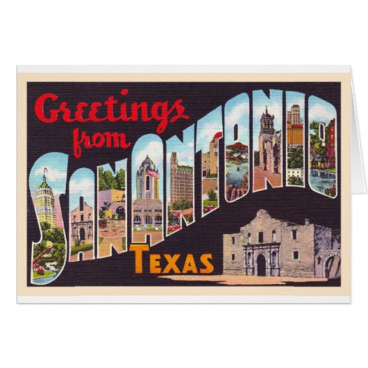 San Antonio Texas TX Vintage Large Letter Postcard (Front Horizontal)