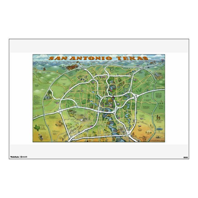 San Antonio Texas Wall Decal (Front)