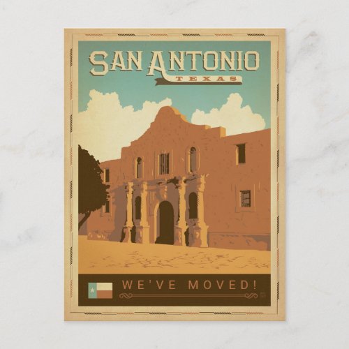 San Antonio Texas  Weve Moved Invitation Postcard