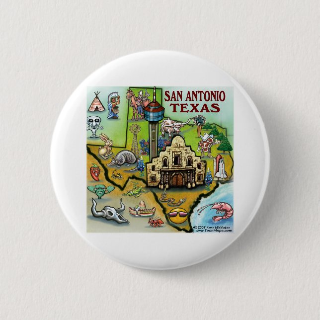 San Antonio TX Pinback Button (Front)